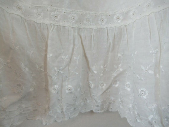 Vintage Embroidered Eyelet Petticoat, Lace Flounc… - image 2