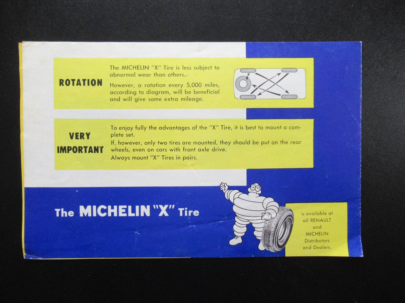 1957 Renault Dauphine Michelin X Tire Sales Brochure Vintage Etsy