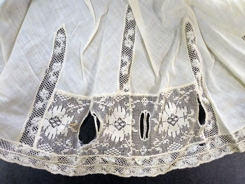 Slip Vintage Antique Filet Lace Handmade Baby Girl Petticoat Cotton