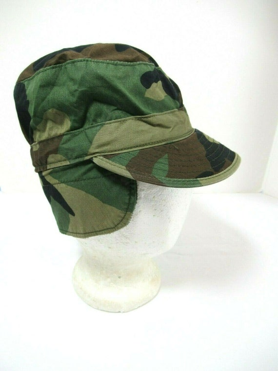1990s Woodland Camo Army Military Cap 