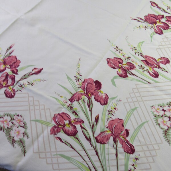 California Hand Prints Vintage Tablecloth Etsy