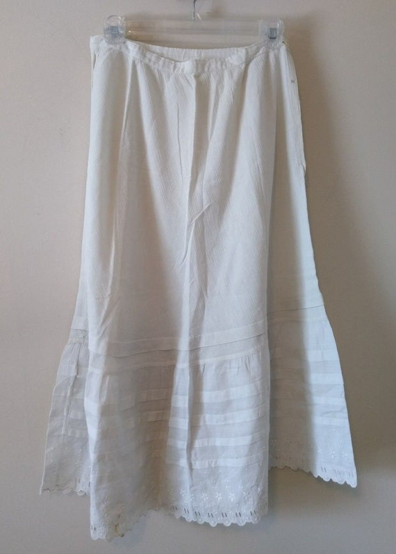 Antique Edwardian Victorian Petticoat Slip, Pintu… - image 1
