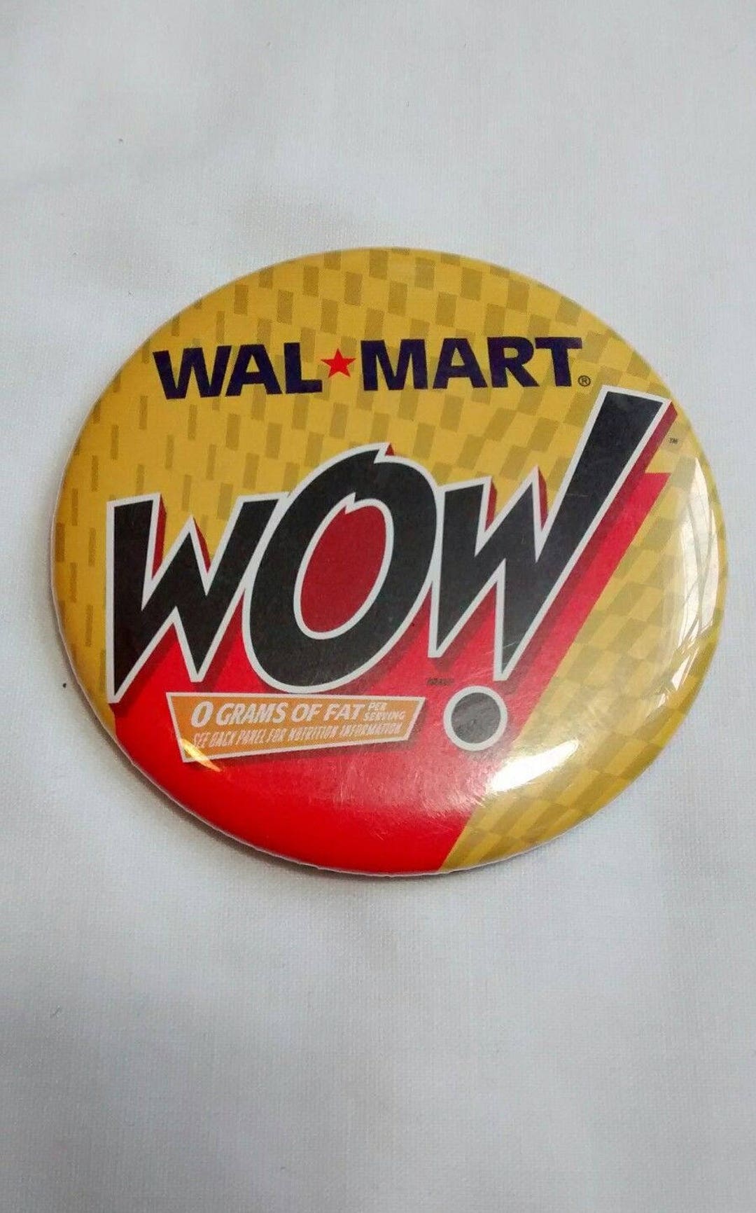 Vintage Wow Lay's Potato Chip Button, Badge, Pin, Walmart, Olestra