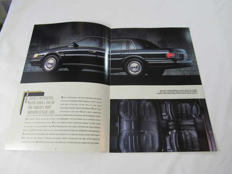 1989 Lincoln Brochure Catalog Car Advertising Dealer Etsy