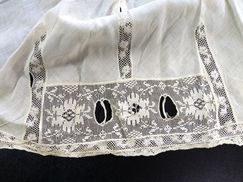 Slip Vintage Antique Filet Lace Handmade Baby Girl Petticoat Cotton