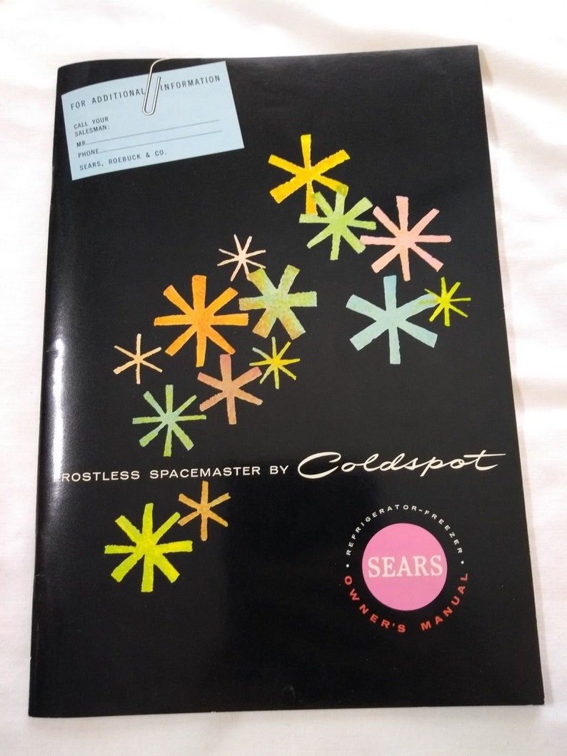 Appliance Ephemera Frigidaire Kenmore Sears Coldspot Manuals Etsy