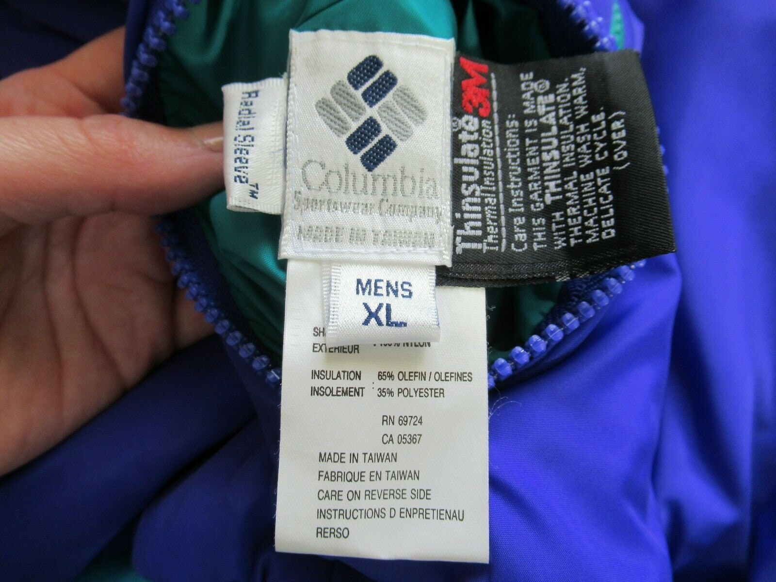Vintage 90s Columbia Radial Sleeve Reversible Nylon Coat