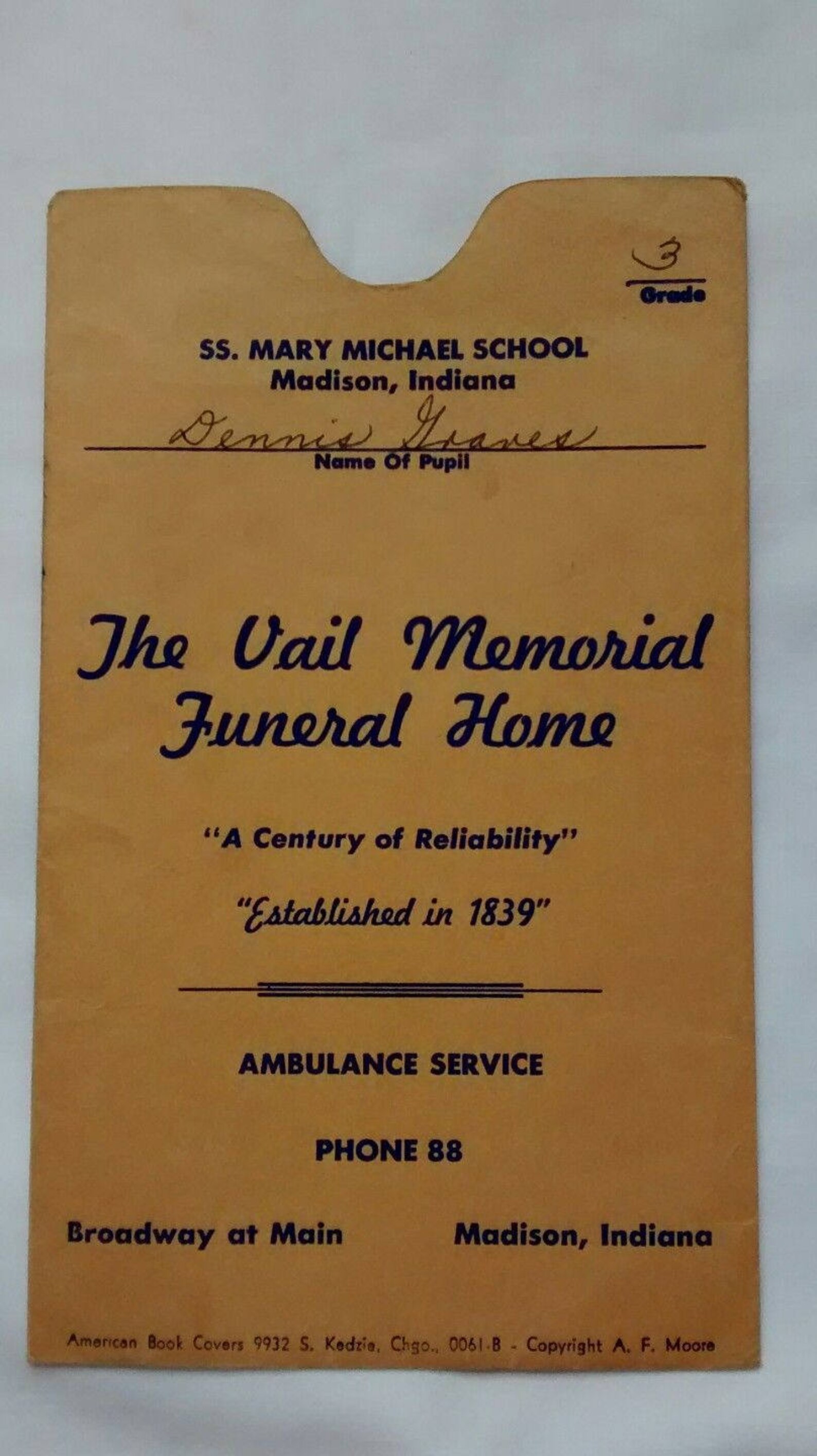 Vintage Vail Memorial Funeral Home Advertising Envelopes, Madison