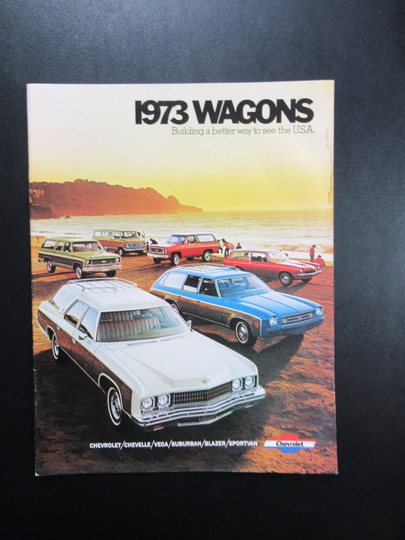 1973 Chevrolet Station Wagon Suburban Blazer Brochure, Vintage Chevy Advertising image 1