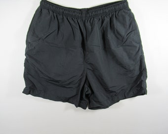 Vintage 90s Lands' End Black Supplex Nylon Shorts, Women's Size XL, USA Made