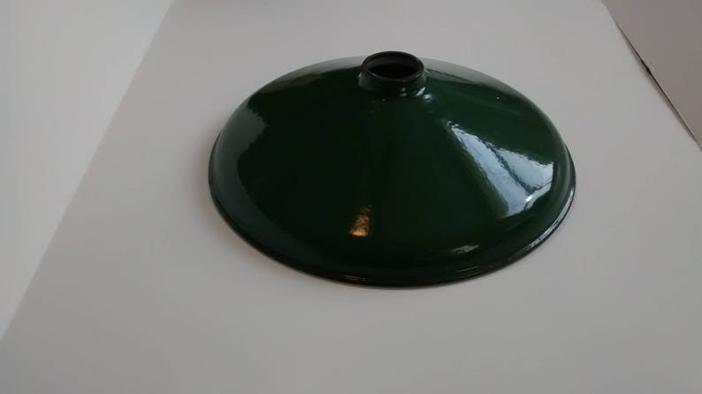 Vintage Green Porcelain Enamel Industrial Lamp Light Shade Gas Station Farm Garage
