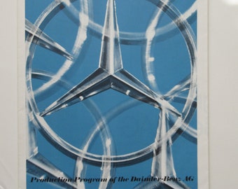 1970s Mercedes Daimler Benz Production Program Car Brochure, Dealer Advertisement, Auto Prospekt, Vintage, Full Line