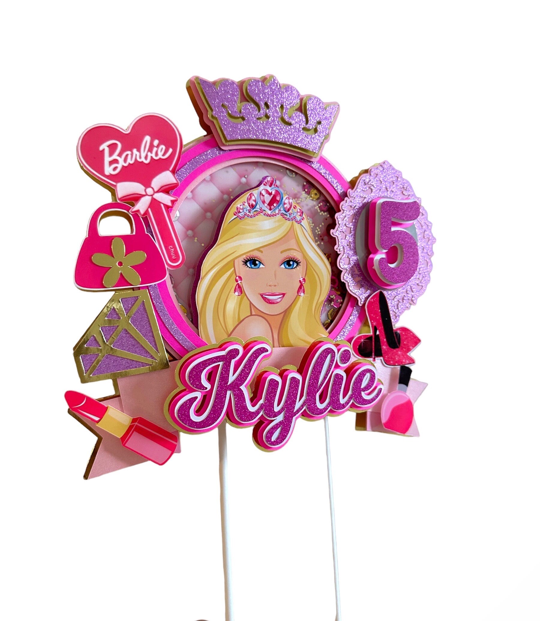 Doll Cake Topper Shaker With Light. Girl Birthday Cake Topper. - Etsy