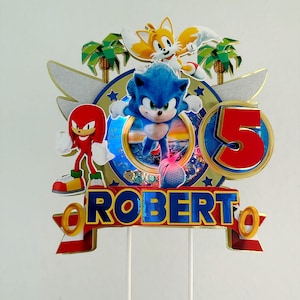 Shaker Cake Topper Sonic / Sonic Cake Topper / Sonic the Hedgehog