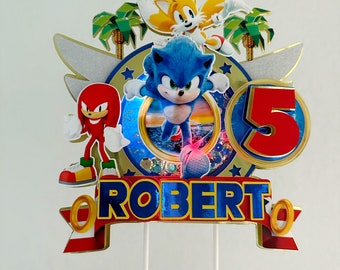 Sonic Cake Topper. Sonic Hedgehog Cake Topper. Sonic Shaker Cake Topper with Lights. 3D Sonic Cake Topper Lights Up