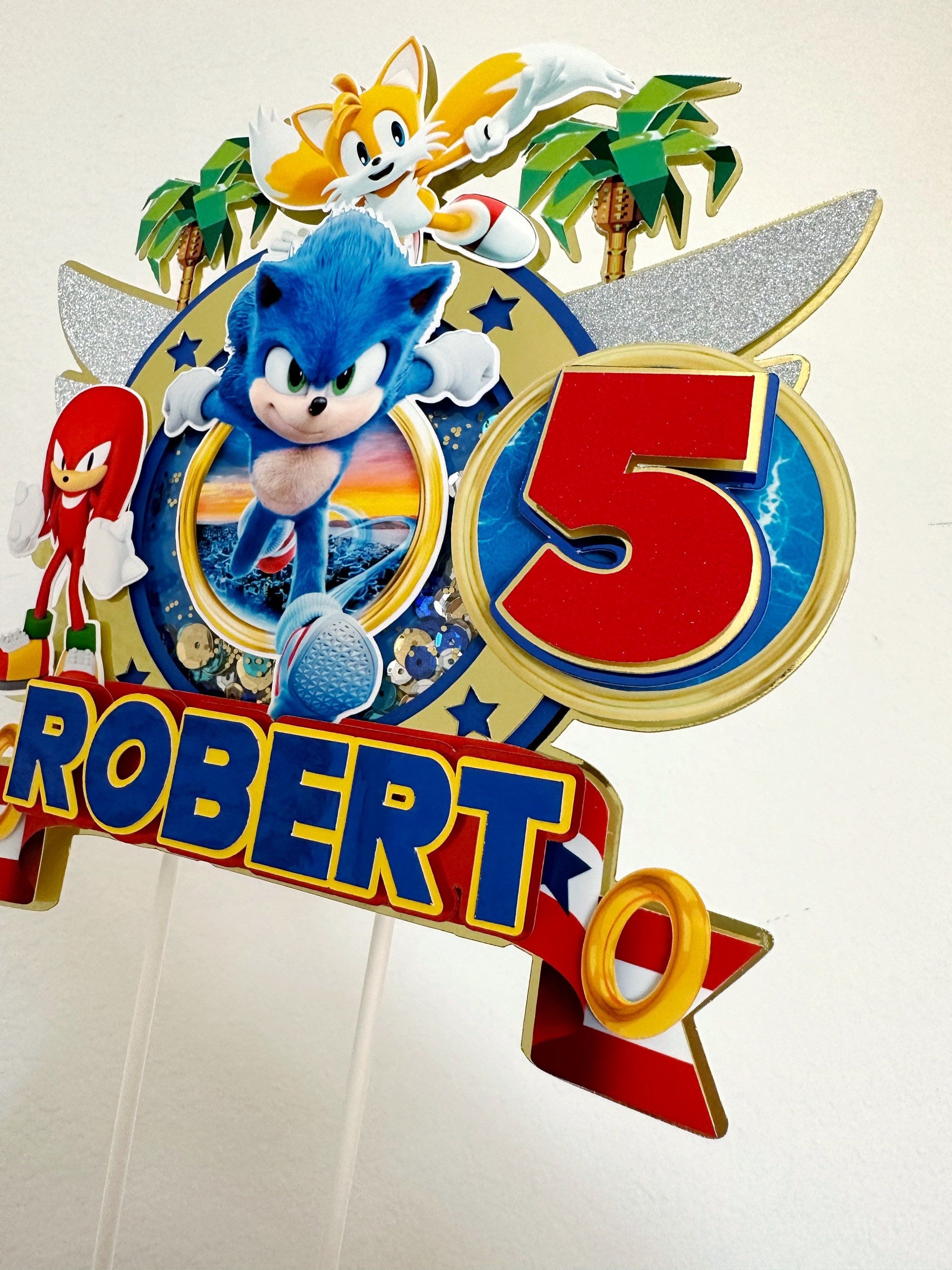 Sonic Shaker Cake Topper/Gamer Birthday/ Sonic Party Decor – The