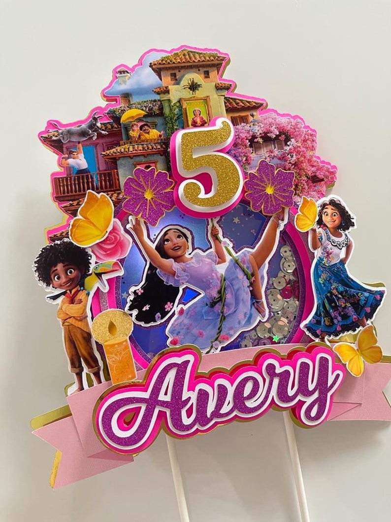 Encanto Cake Topper With Light. Encanto Shaker Cake Topper. Etsy