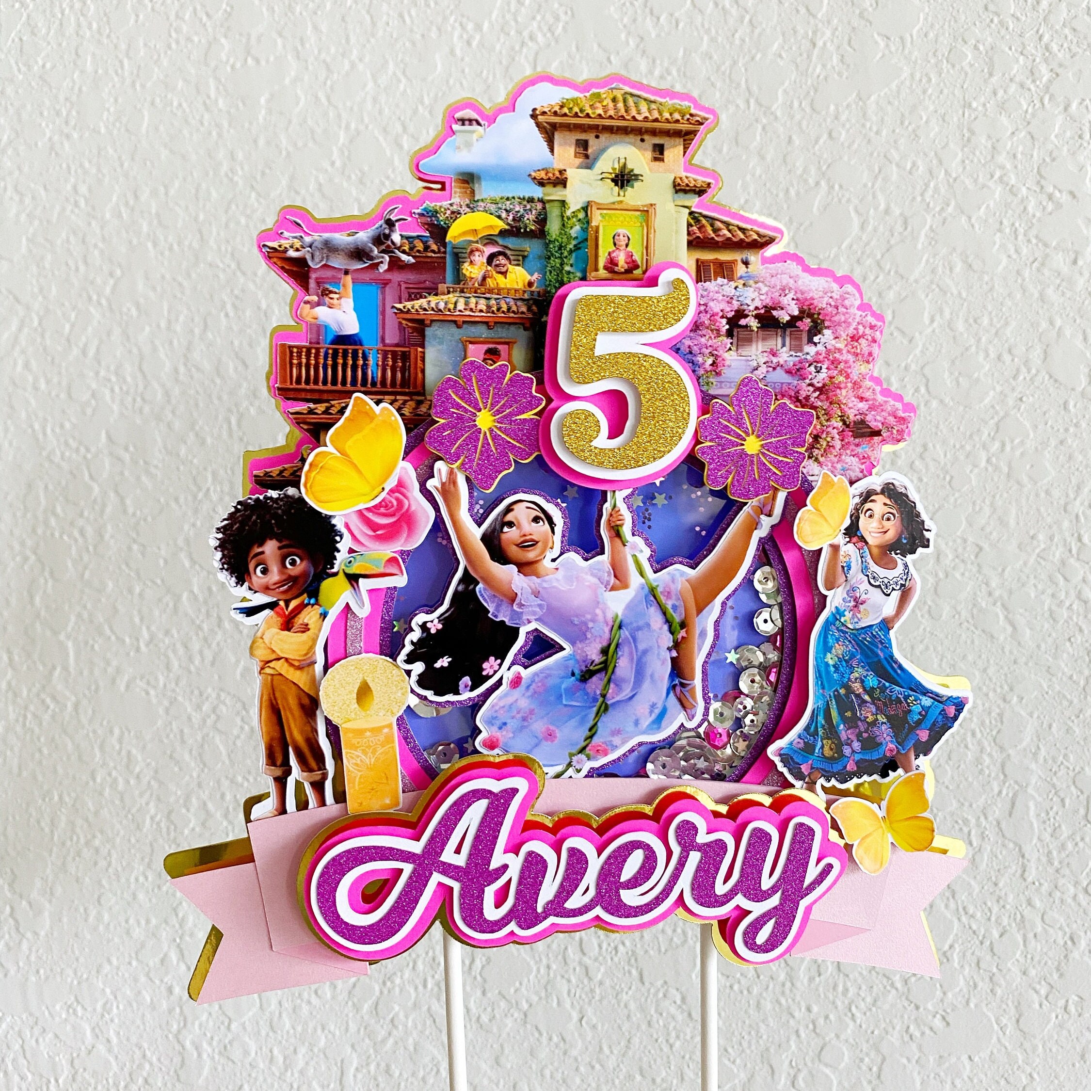 Encanto Cake Topper With Light. Encanto Shaker Cake Topper. Etsy