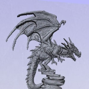 dragon stl, Dragon on a mountain STL