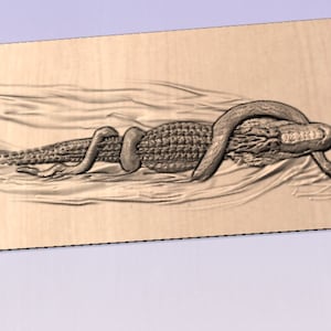 Modelo STL digital Alligator, Alligator e Python para CNC