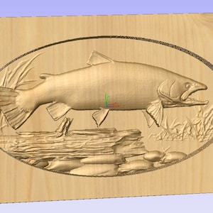Trout STL, trout file for CNC carving