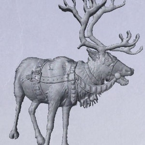 Santa&#39;s Reindeer stl, Christmas stl, Rudolf the reindeer digital file, Christmas stl
