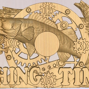 Walleye Clock STL, Fishing wall clock stl, fishing wall art model
