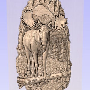 Bull Moose STL, Moose stl, moose for cnc, 3D moose file, Alaskan moose stl