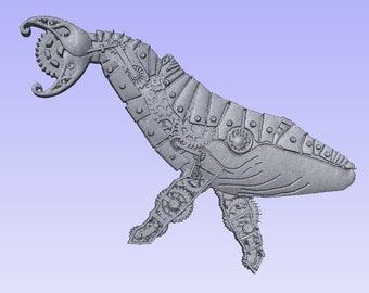 Archivo STL 3D de ballena jorobada steampunk