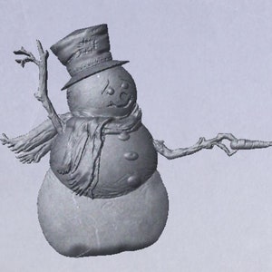 Snowman stl, snowman digital file, Christmas stl