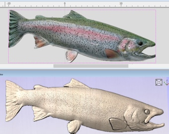 Rainbow Trout CNC Model, STL Digital File