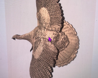フライングターキー 3D STL モデル、CNC 彫刻ファイル