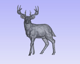 Whitetail Buck 3D Model, Deer STL File for CNC