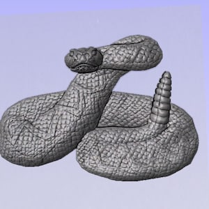 Rattle Snake STL, Rattle snake digital file, snake stl, rattle snake for cnc