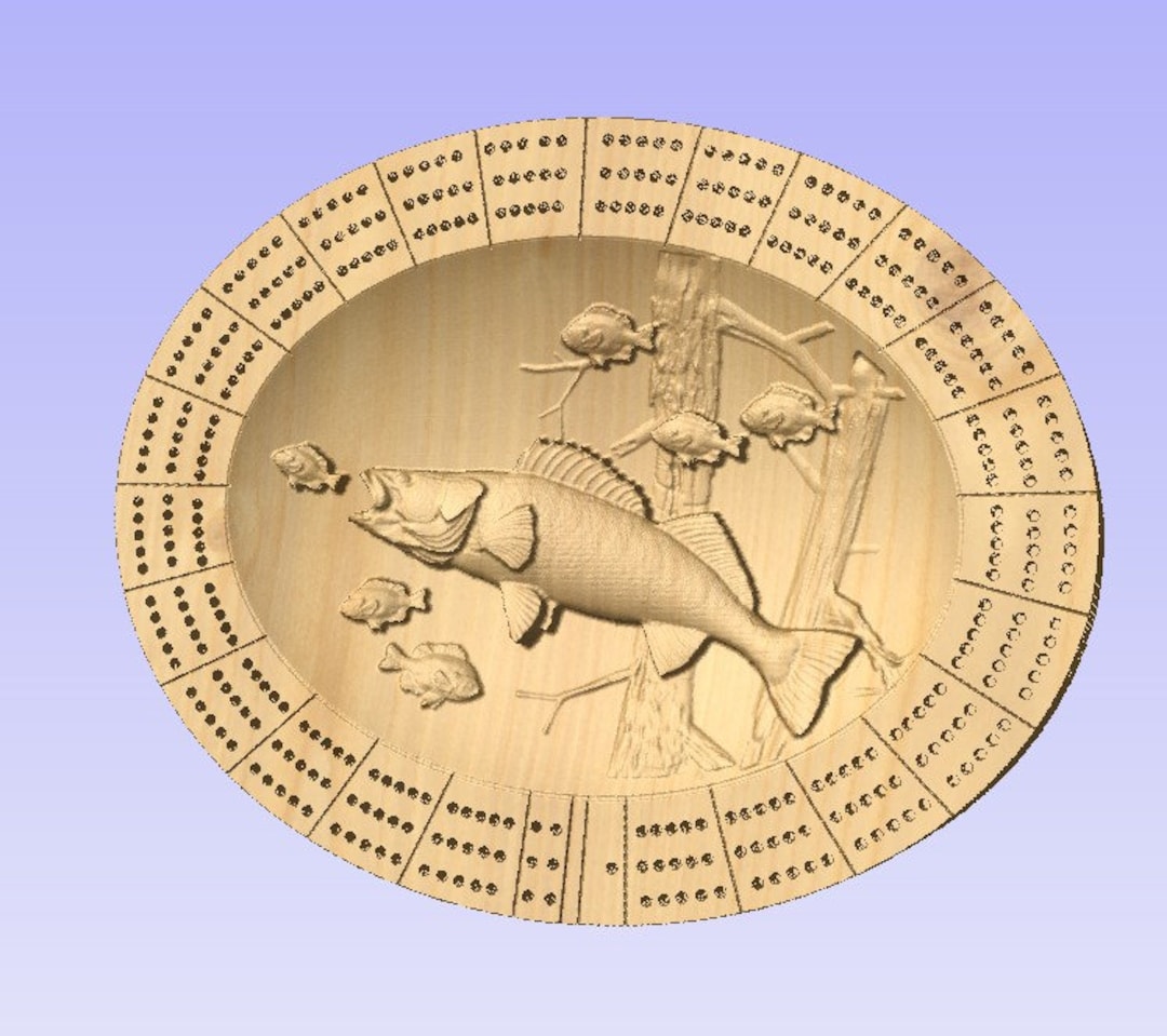 Walleye Cribbage Board STL Files Etsy