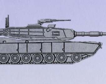 3D Abrams Tank Model, Military STL (Digital Download)