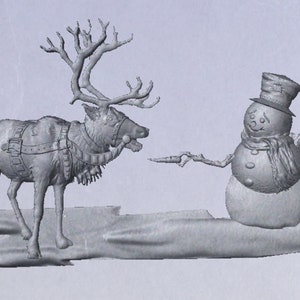 Christmas stl, reindeer stl, snow man stl, Christmas cnc, Santa, Christmas art
