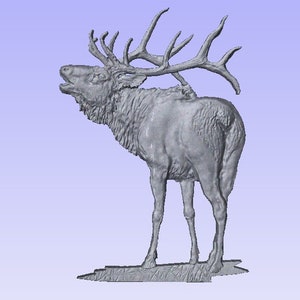 Bugling Elk Stl, alce digitale, alce stl, modello 3 d alce, toro alce stl, alce CNC, arte della parete alce, arte alce, file alce
