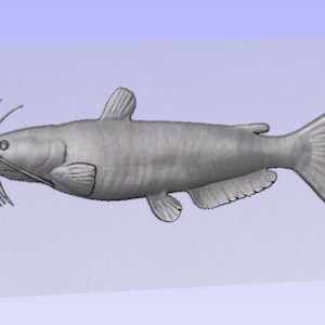 Catfish STL, digital catfish, catfish for cnc, fishing art,
