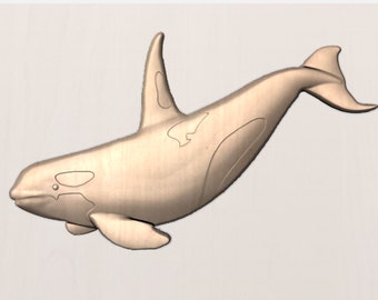 3D Orca STL File, CNC Killer Whale
