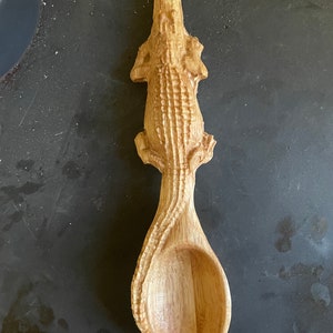 Alligator spoon, carved alligator spoon, Florida gator gift, carved alligator, alligator wall art, Florida gator gift