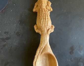 Carved Alligator Wooden Spoon, Florida Gator Gift
