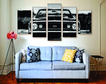 SS Camaro Canvas Set - Car Canvas Set, Car Wall Decor, Car Wall Print, Car Poster, Chevy Camaro Poster, Chevy Camaro Wall Art