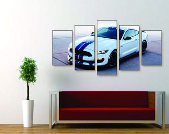GT350 Mustang Canvas Set - Car Canvas Set, Car Wall Decor, Car Wall Print, Car Poster, Mustang Poster, Mustang Wall Art