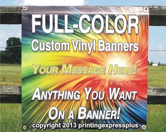 2' x 12' Custom Vinyl Banner 13oz Full Color - Free Design Included - FREE SHIPPING