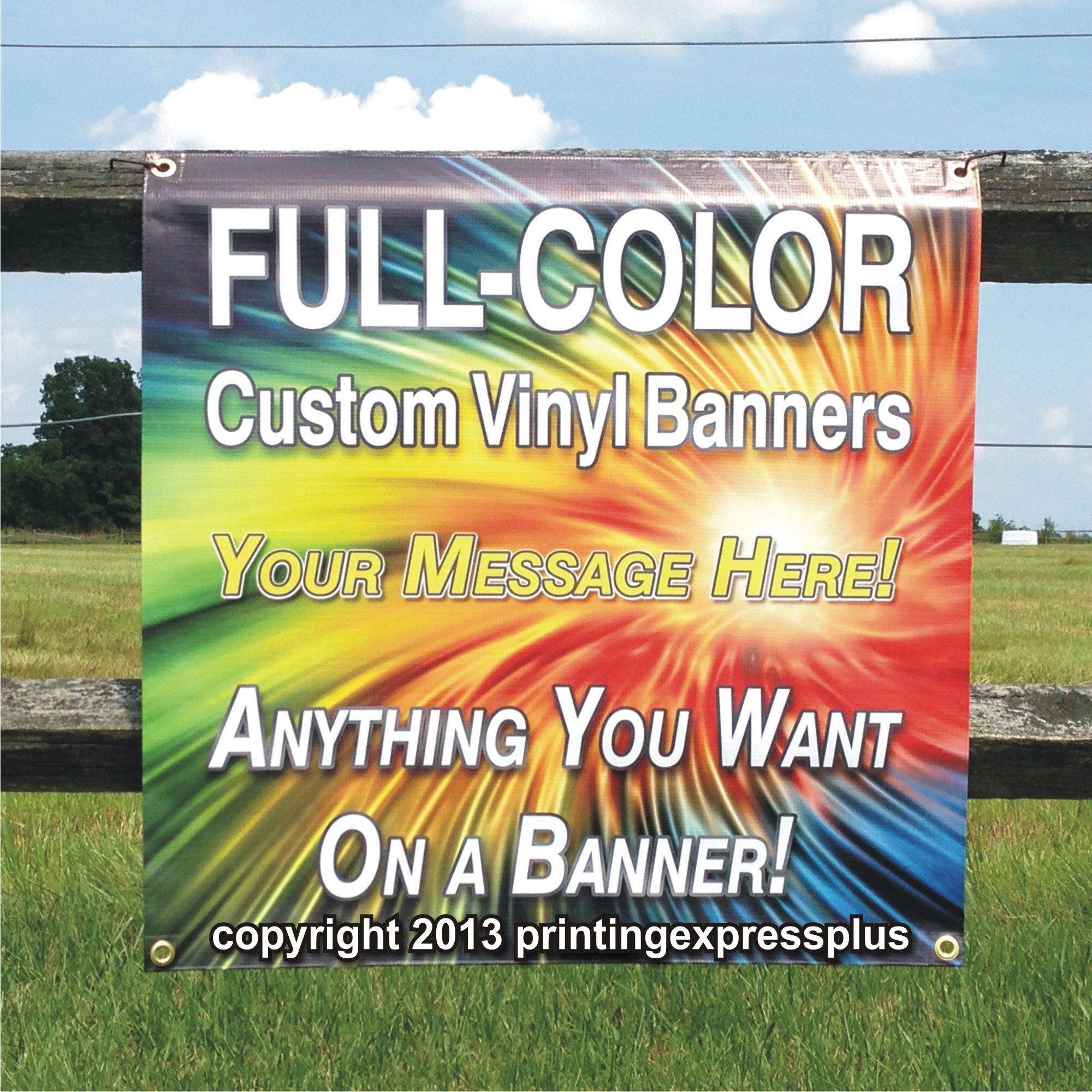 4'x 10' Full Color Custom Banner High Quality 13oz Vinyl Free Shipping 