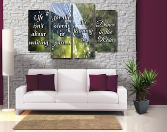 Dance In The Rain Canvas Print - Quote Wall Decor, Quote Wall Print, Quote Poster, Motivational Quote Canvas, Motivational Quote Wall Art