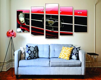 Ford Mustang Canvas Print Set - Car Canvas Set, Car Wall Decor, Car Wall Print, Car Poster, Ford Mustang Poster, Ford Mustang Wall Art