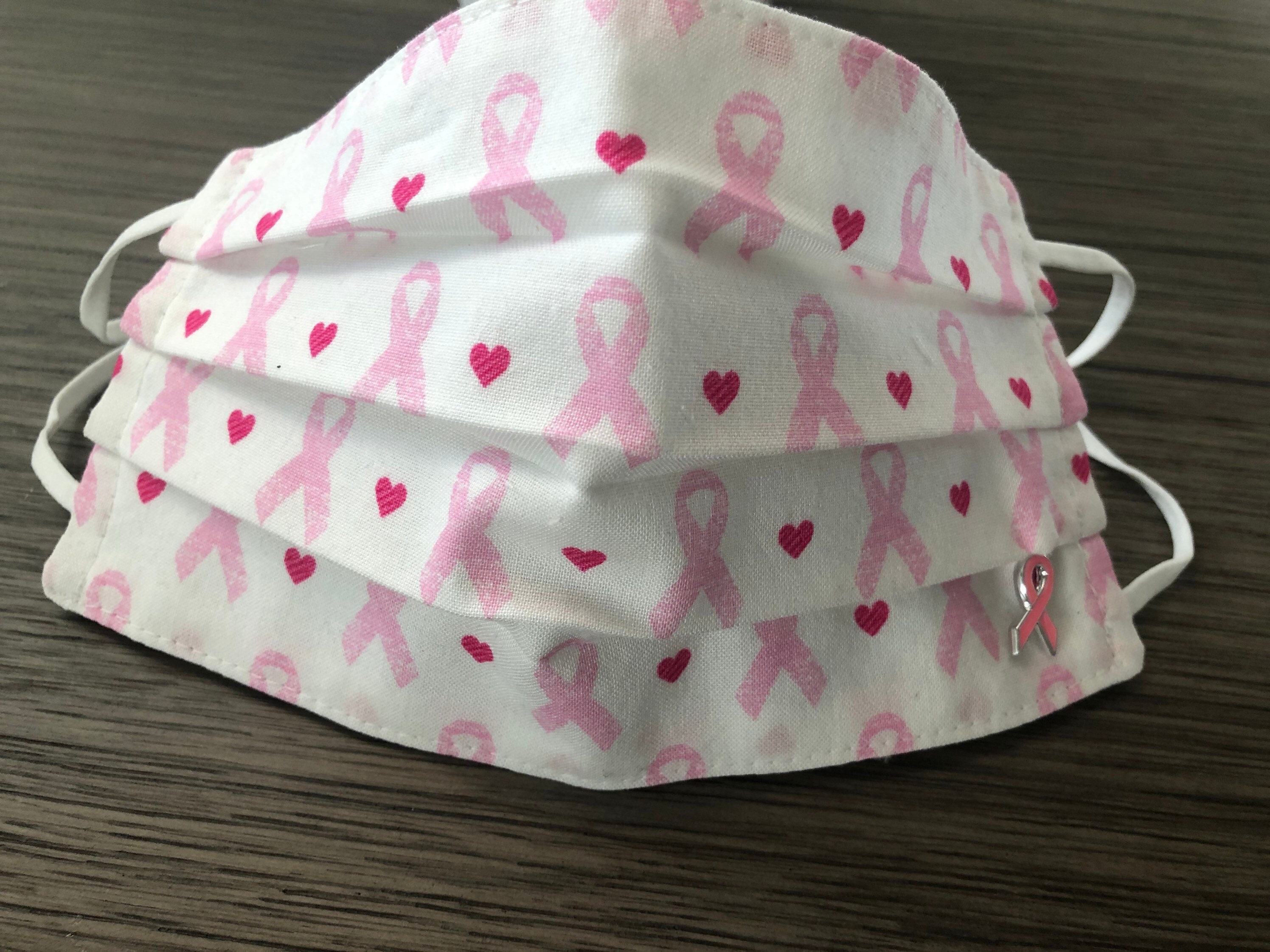 Breast Cancer Pink Ribbon Mask with Charm Etsy