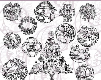 Download Twelve Days Of Christmas Partridge In A Pear Tree Etsy PSD Mockup Templates